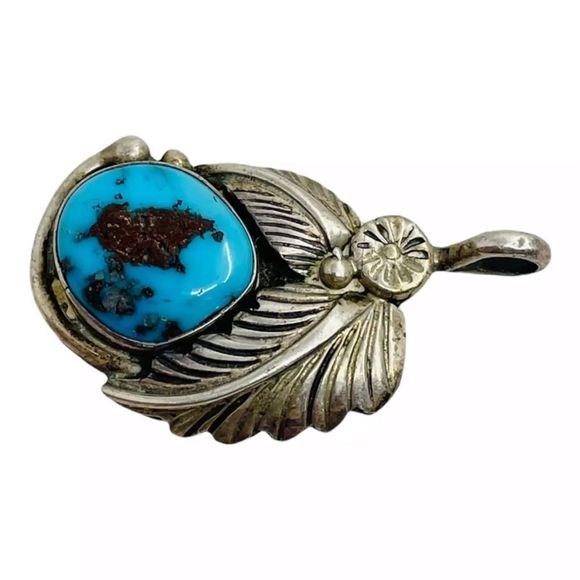 TURQUOISE and STERLING SILVER PENDANT✨ - Picture 2 of 4